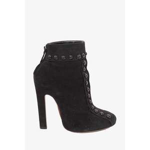 Alaïa Black Suede Ankle Boot with Heel Size 40.5